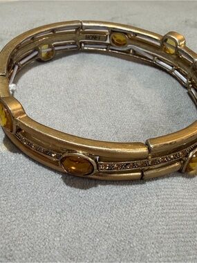 Monet Gold-Tone Bracelet with Yellow Gem Accents